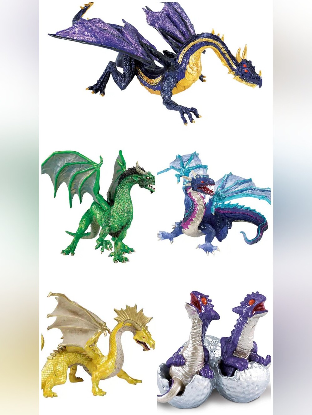 DRAGONS! 🐉✨ Lot of 5 Safari dragon figurines including BABIES!